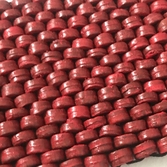 Beaded Stretch Belt Dark Red Interlocking Buckle - Picture 8 of 12